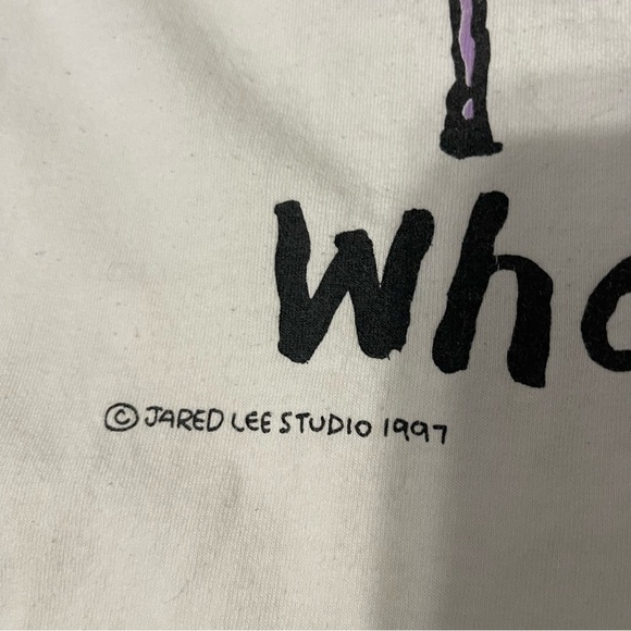 Vintage 90s Art Tshirt Size XL Jared Lee Studio 1997 Whatever Design - Picture 3 of 7